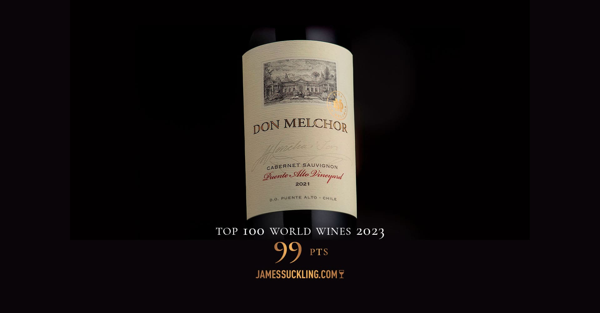 Don Melchor 2021 recognized among the Top 100 World Wines 2023 by James Suckling